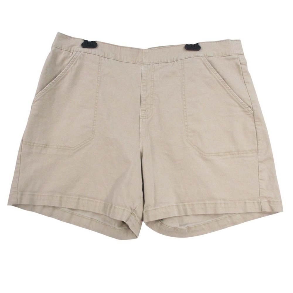 Nautica Jeans Co Womens XXL Khaki Tan Cotton Blend Pull On Casual Shorts 5702